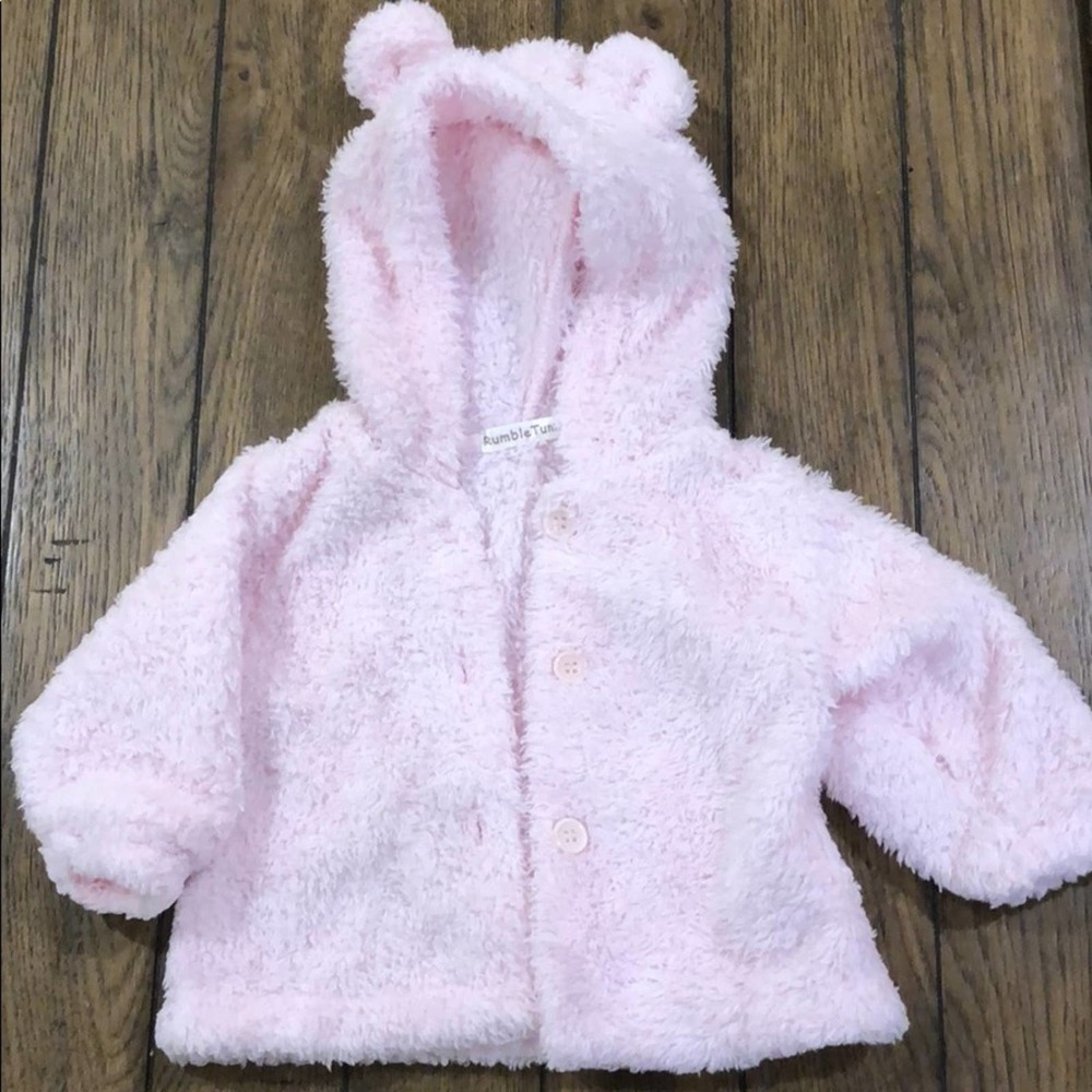 Rumble Tumble Pink Fuzzy Bear Ear Jacket